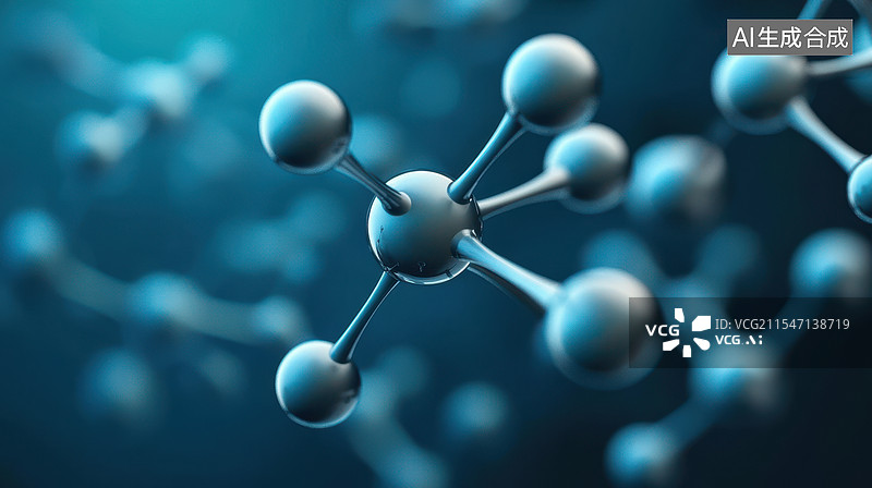 【AI数字艺术】DNA分子或原子结构图片素材