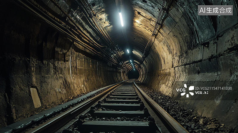 【AI数字艺术】城市下穿铁路隧道图片素材