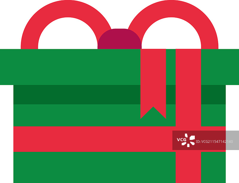 鲜艳的绿色圣诞礼物盒子，包裹得精美图片素材