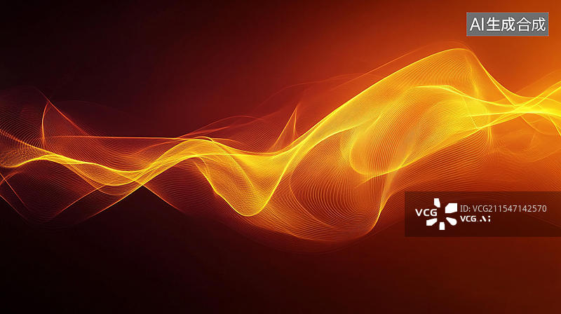 【AI数字艺术】橙色动感线条图片素材
