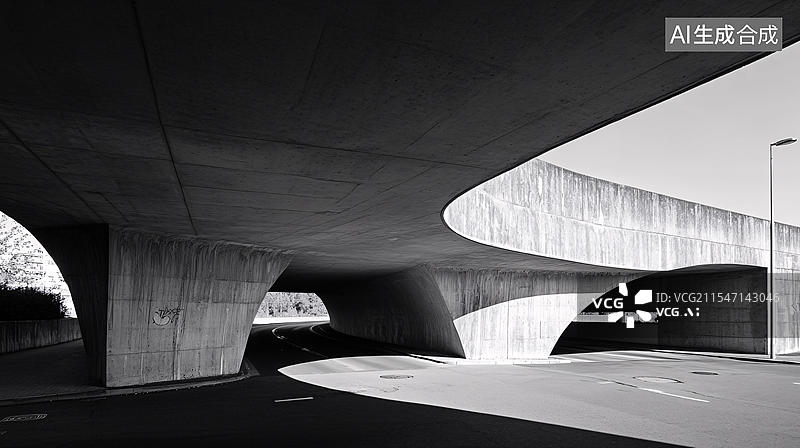 【AI数字艺术】黑白建筑大片图片素材