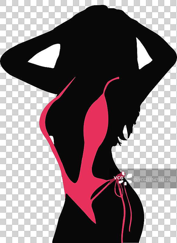 穿着连体衣的性感女性剪影图片素材
