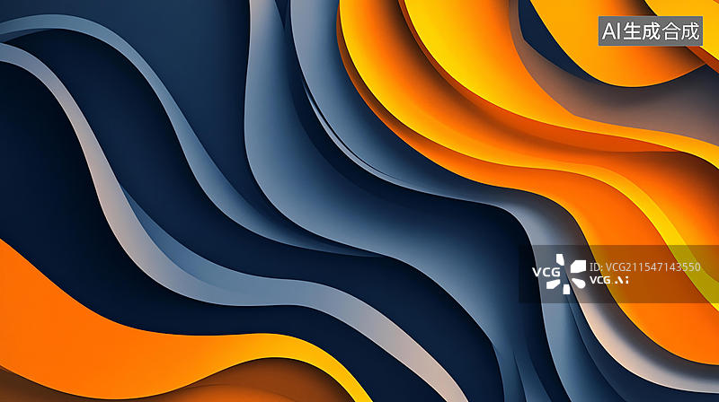 【AI数字艺术】简洁大气拼色曲线纹理图片素材