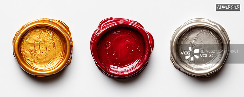 【AI数字艺术】三颗火漆印章图片素材