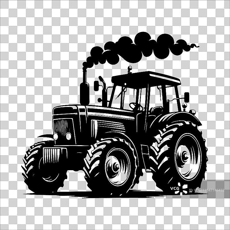 拖拉机剪影图片素材