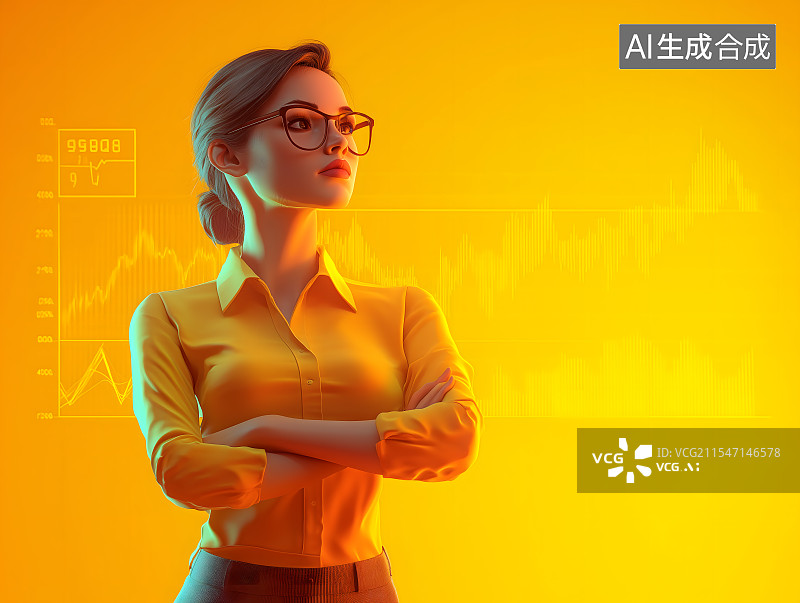 【AI数字艺术】金融办公人物女士图片素材