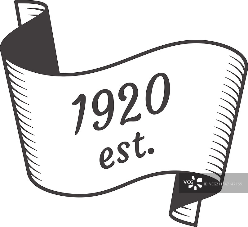 复古风格的丝带横幅设计庆祝图片素材