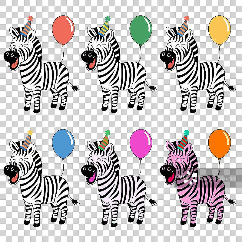 一组卡通动物的集合图片素材