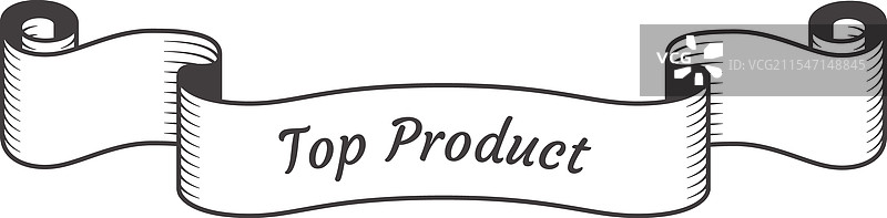 手绘复古丝带横幅，特色是图片素材