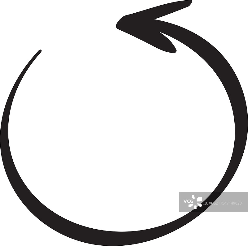 手绘圆形箭头完成360度旋转图片素材