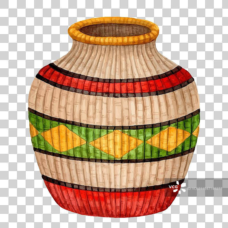 非洲手工编织的彩色装饰包图片素材