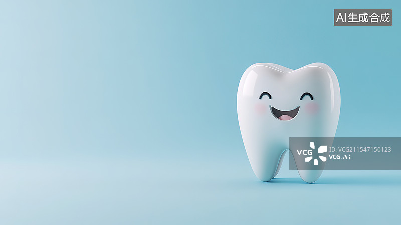 【AI数字艺术】3D微笑可爱的牙齿插图图片素材