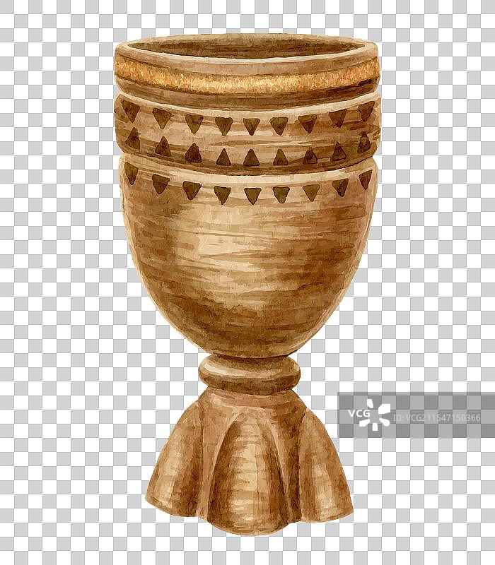 带金边的木制弯曲仪式酒杯图片素材