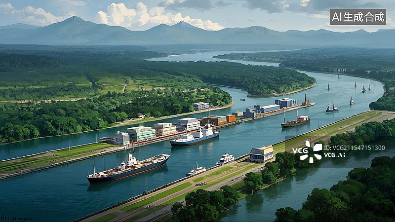【AI数字艺术】巴拿马运河图片素材