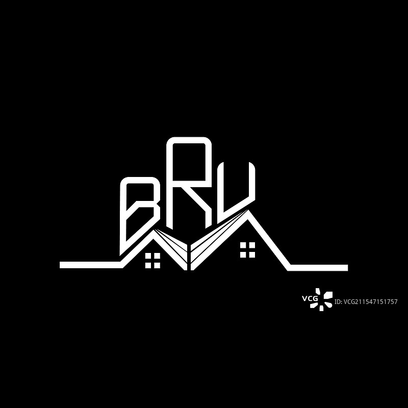 布鲁房地产标志设计，简单现代图片素材