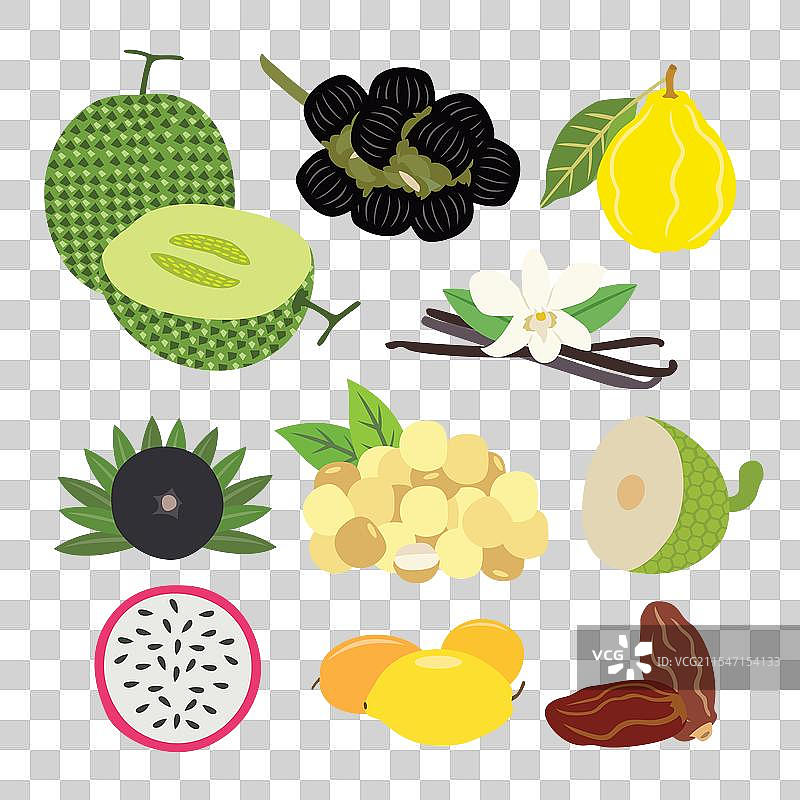 多样化的美味新鲜水果选择图片素材