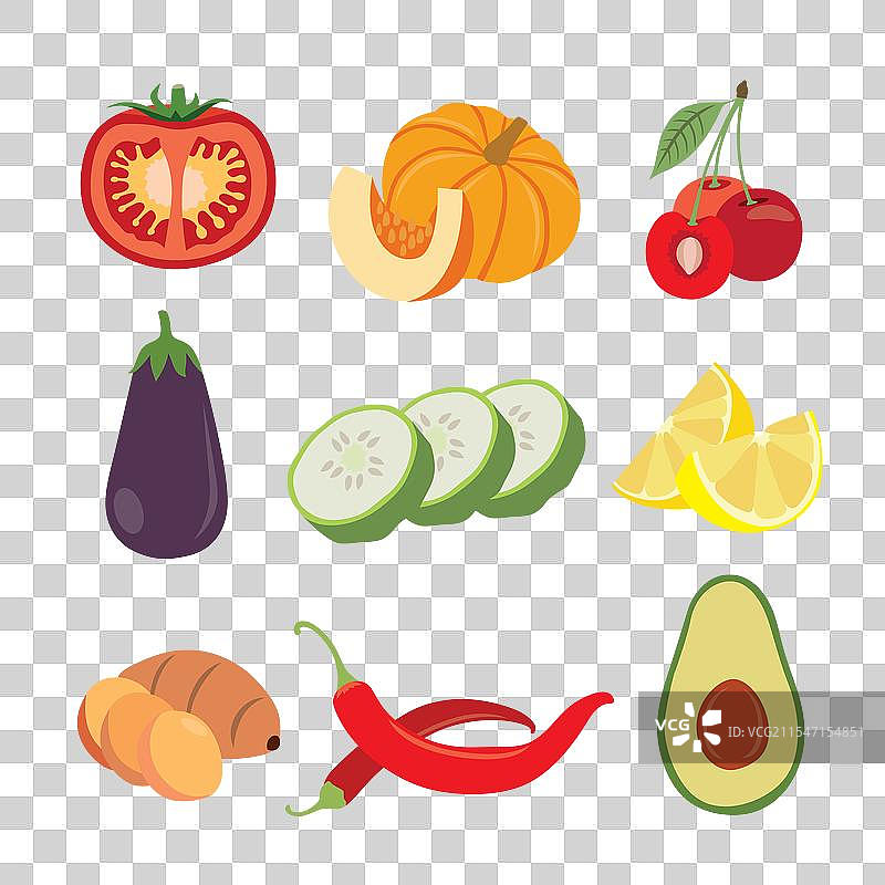 五彩缤纷的水果和蔬菜图片素材