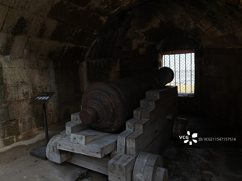 夏季的东莞虎门炮台遗址特写镜头图片素材