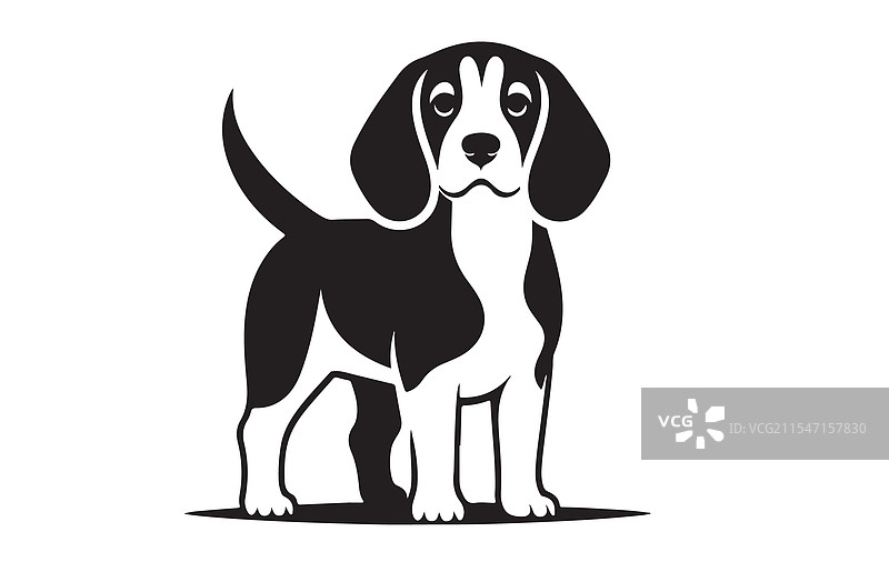 可爱狗狗和小狗剪影设计系列图片素材