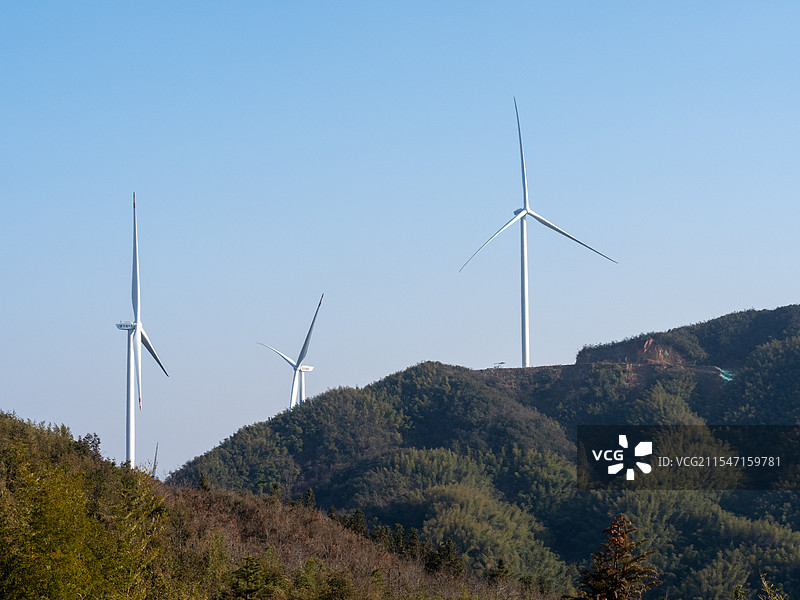 宜春丰顶山，大风车图片素材