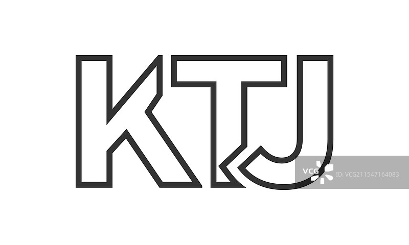 强大而现代的KTJ标志设计模板图片素材