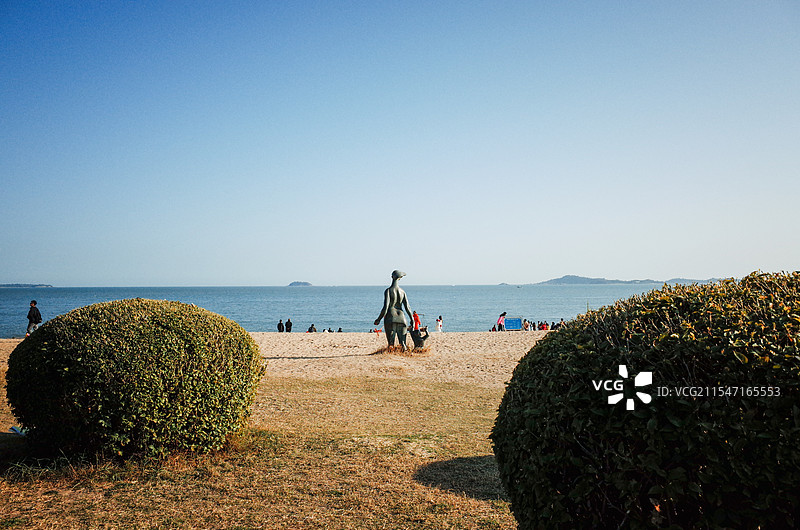 厦门冬季的环岛路沙滩椰风寨黄厝玩月坡音乐广场图片素材