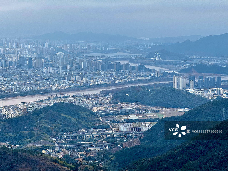 浙江台州临海全景图图片素材