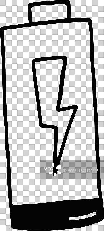 黑白色的电池与闪电图案图片素材