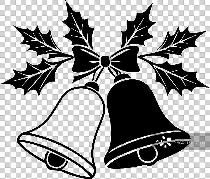 圣诞铃铛剪影图片素材