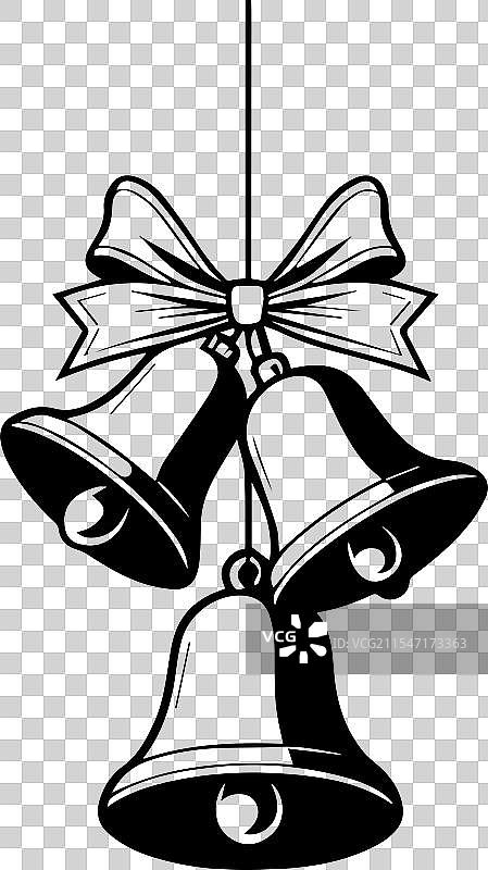 美丽的铃铛剪影用于家居装饰图片素材