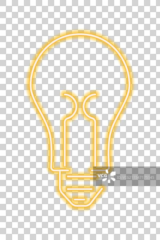 霓虹黄色灯泡图片素材