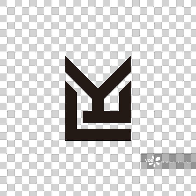 字母ml简单几何条纹logo图片素材