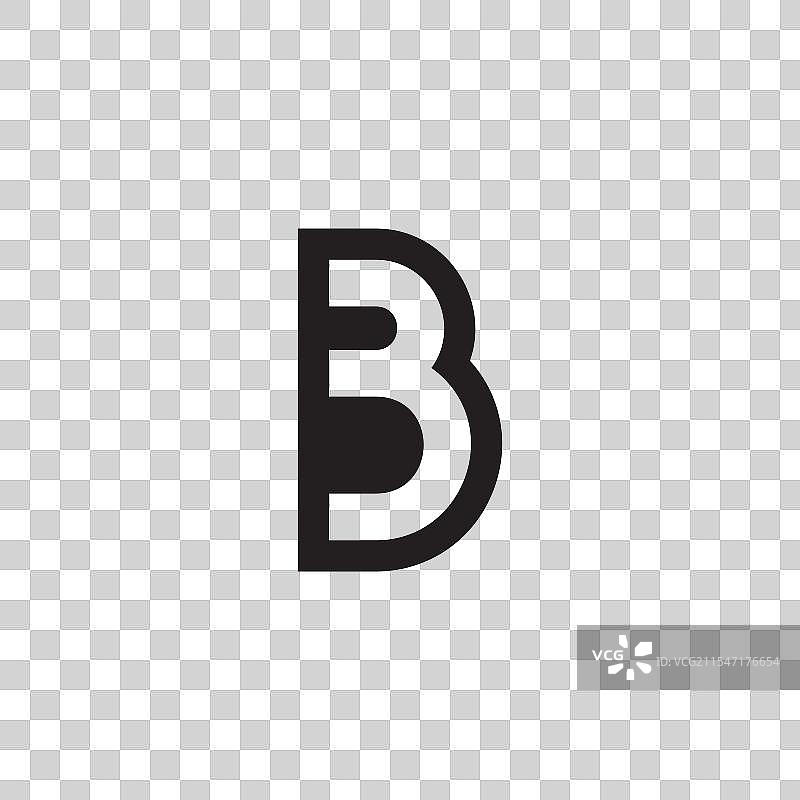 字母mb简单负空间几何标志图片素材