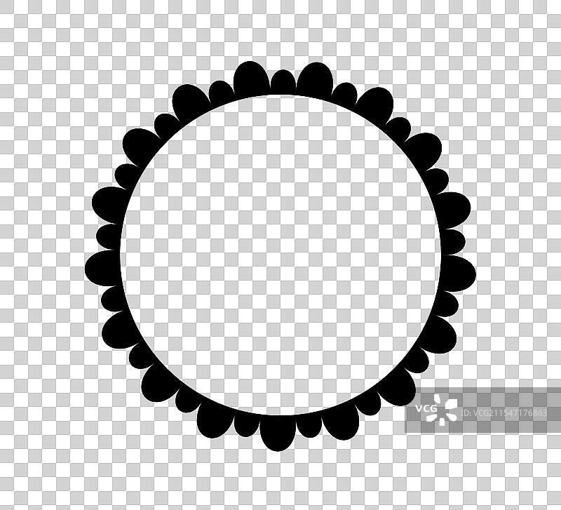 简单的圆形波浪边框图片素材