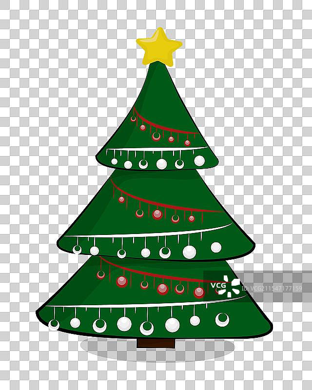 圣诞树装饰一新图片素材