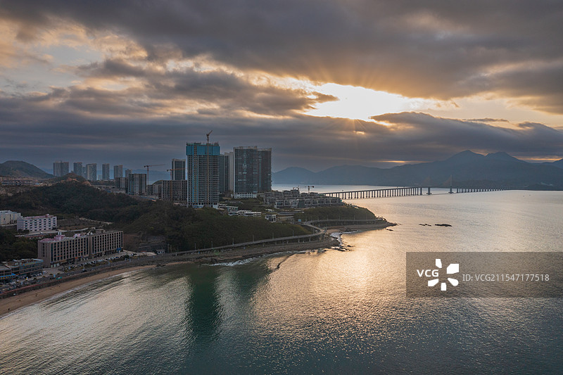 早晨的惠州海湾大桥图片素材