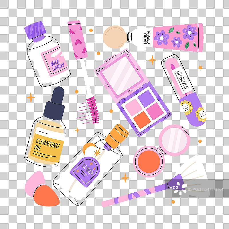 一套各种化妆品图片素材