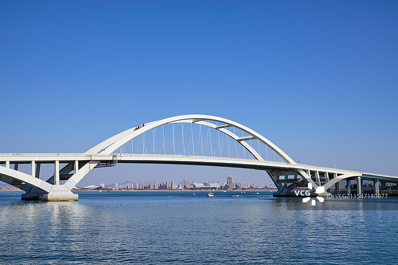 厦门五缘湾城市风光与五缘大桥图片素材