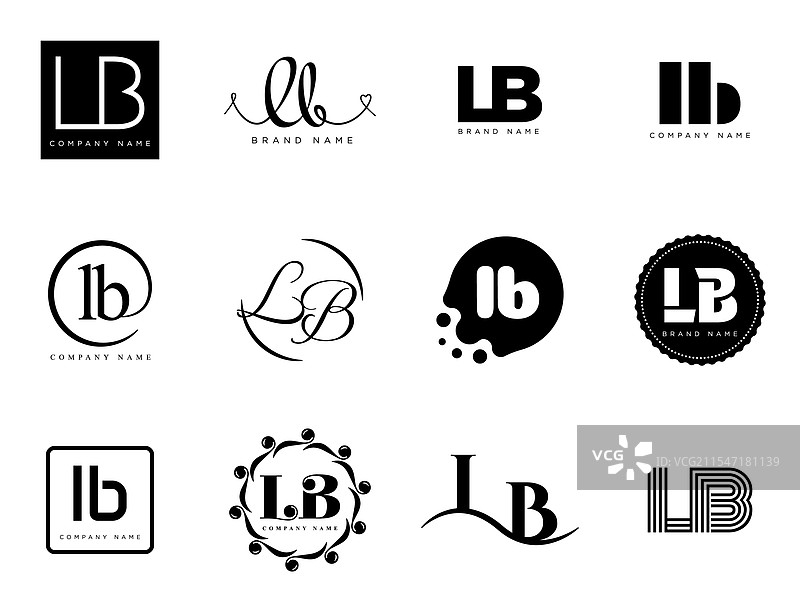 lb公司标志模板，字母l和b的标识设计图片素材