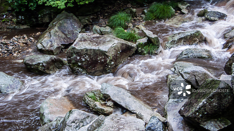 中国安徽六安天堂寨白马大峡谷瀑布和溪流图片素材