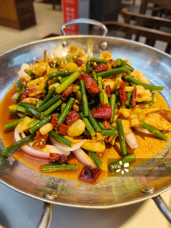 中华美食干锅鱿鱼美味健康食品蔬菜静物图片素材