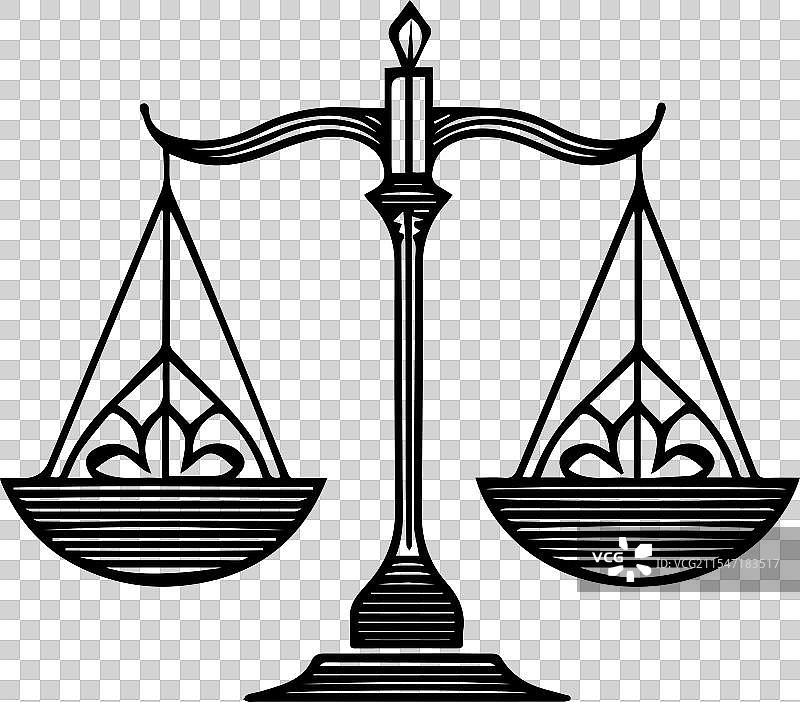 正义天平标志风格设计图片素材