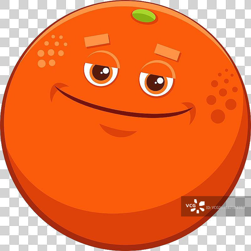 搞笑的卡通橙色柑橘水果角色图片素材