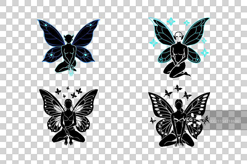 图像描绘了一个霓虹光辉的风格化人物图片素材