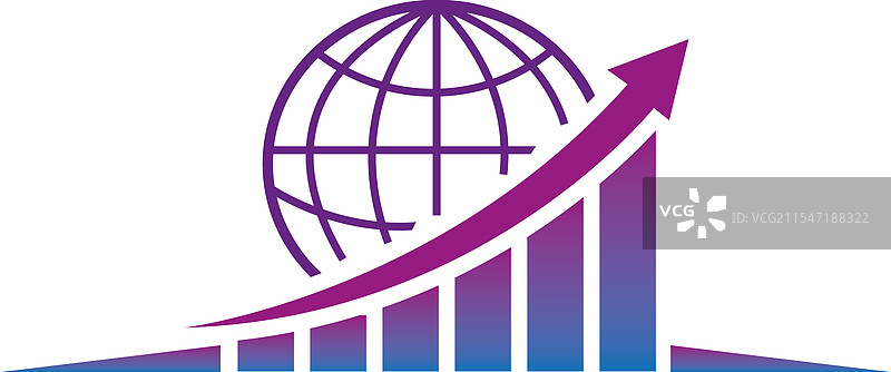 带有紫色渐变的增长图表图片素材