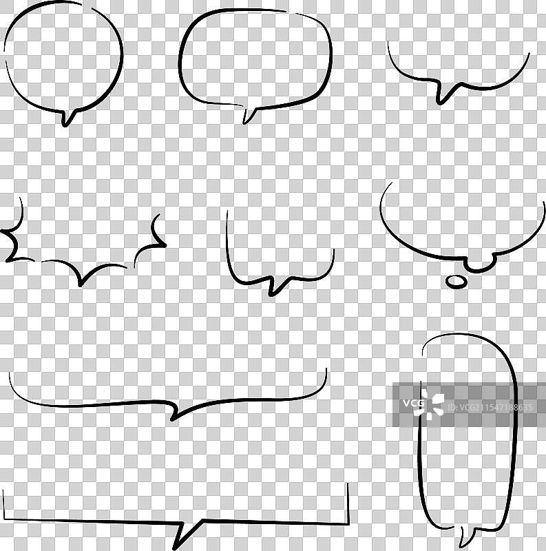 黑色简约线条对话气泡气球图片素材