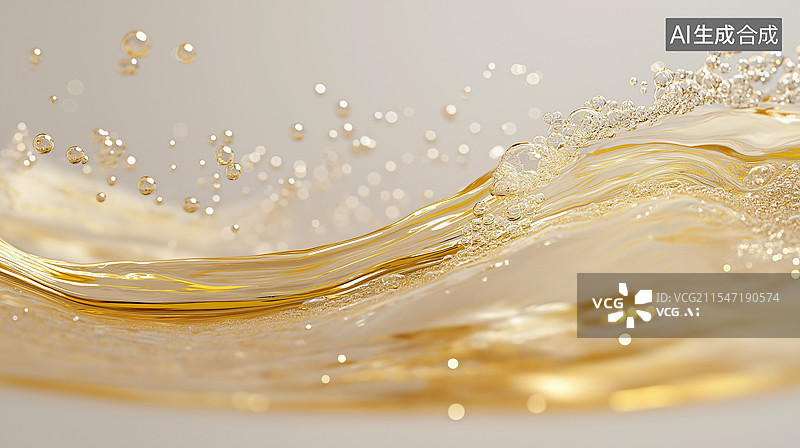 【AI数字艺术】商务金色背景——金色流动液体图片素材