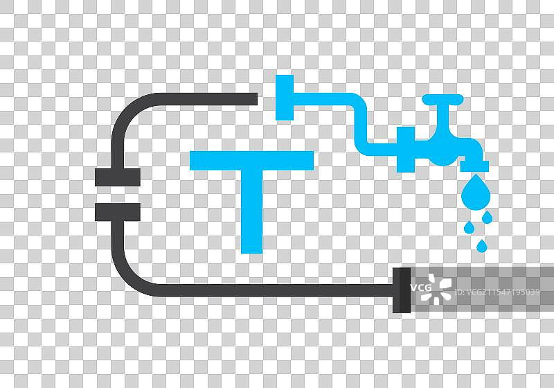 字母T的水管工标志设计模板概念图片素材