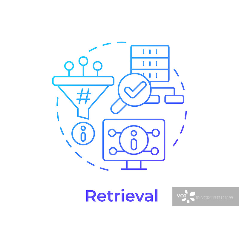 检索蓝色渐变概念图标图片素材