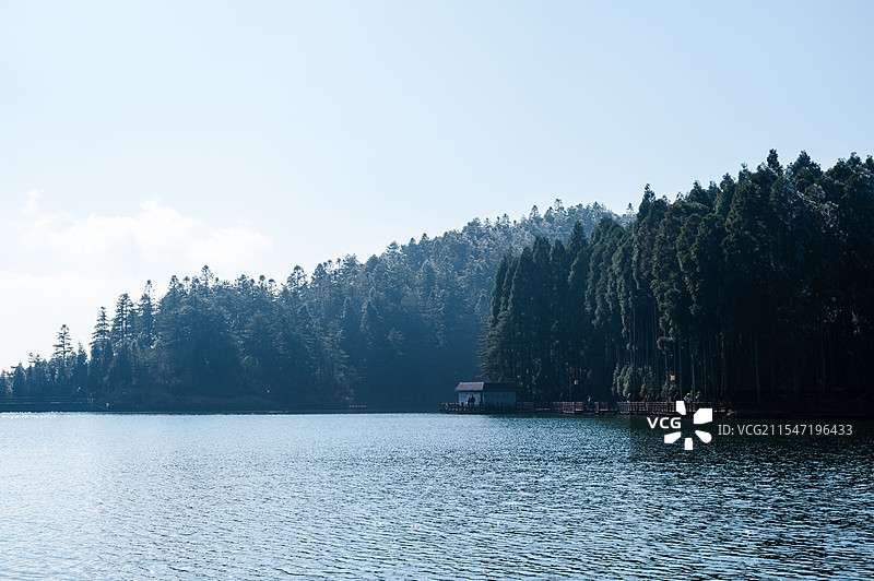 明月山上的月亮湖风景图片素材